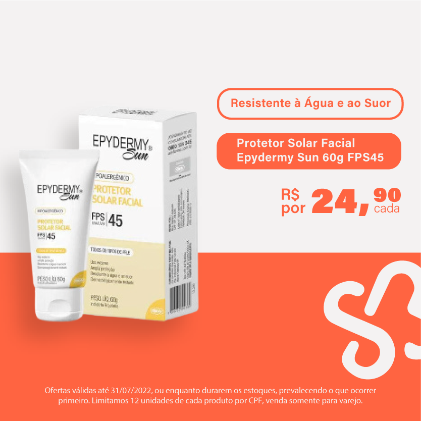 Protetor Solar Facial Epydermy Sun 60g FPS45