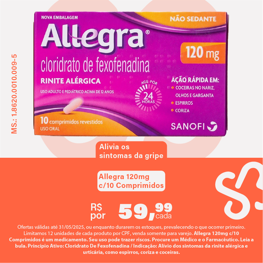 Allegra 120mg c/10 Comprimidos