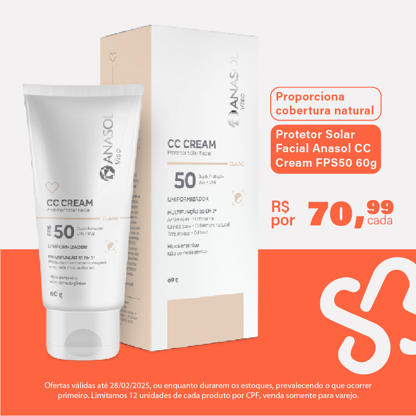 Protetor Solar Facial Anasol CC Cream FPS50 60g