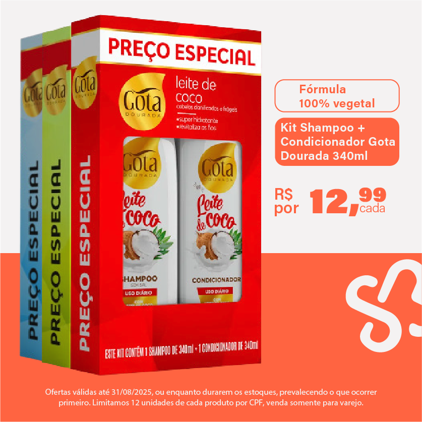 Kit Shampoo + Condicionador Gota Dourada 340ml