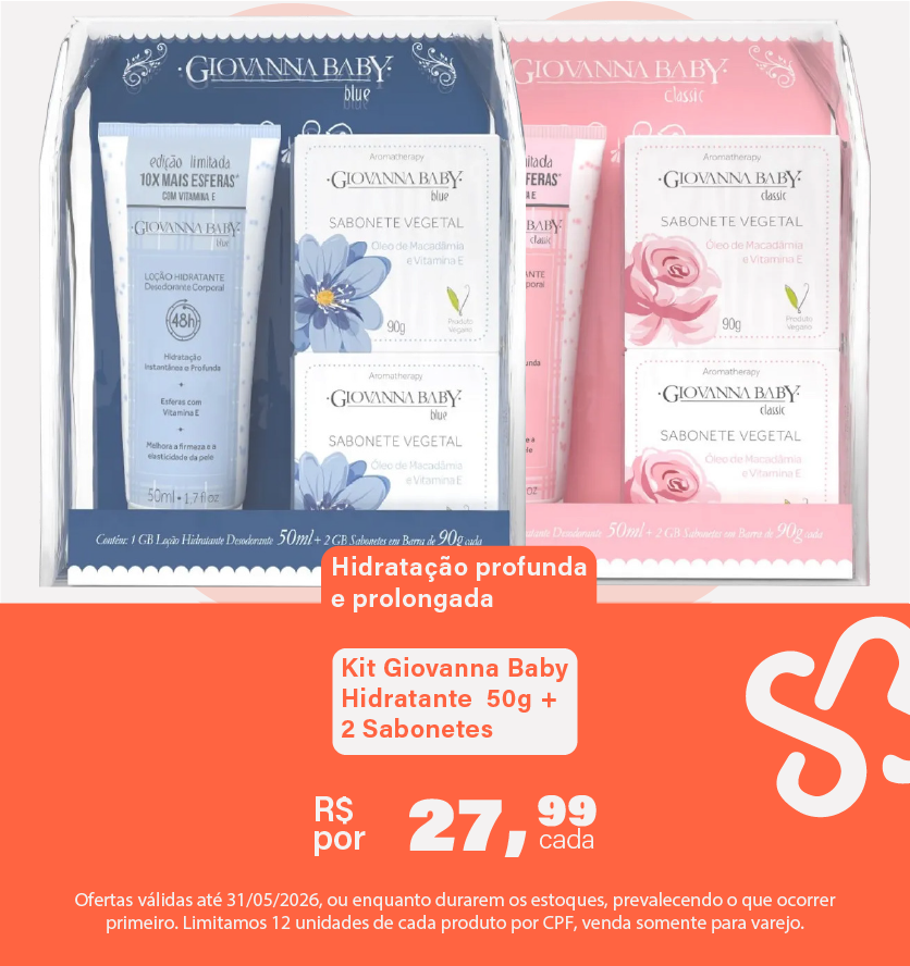 Kit Giovanna Baby Hidratante 50g + 2 Sabonetes