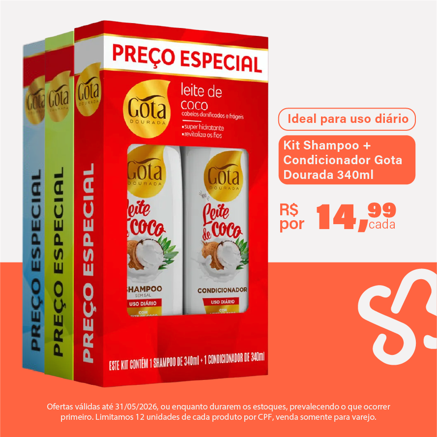 Kit Shampoo + Condicionador Gota Dourada 340ml