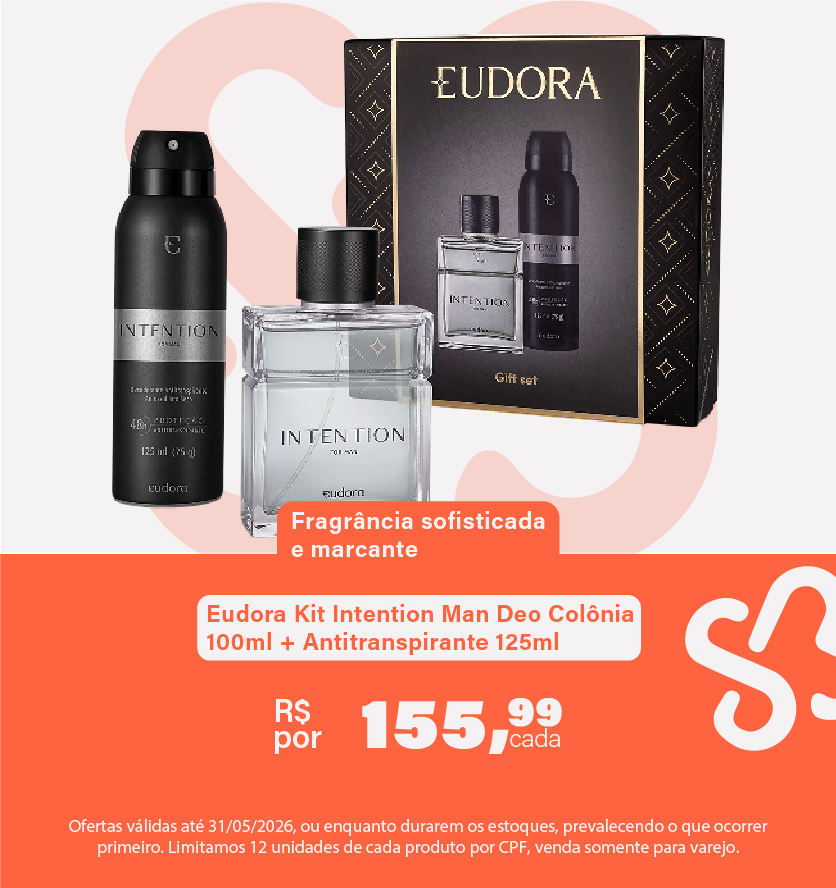 Eudora Kit Intention Man Deo Colônia 100ml + Antitranspirante 125ml